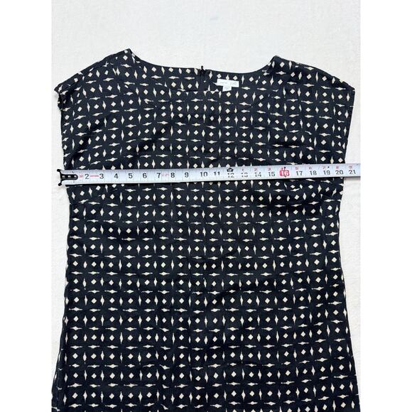 J. Jill Love Linen Sm. Missy Dress B/W Diamond Print 100 Percent Linen Shift - Picture 5 of 9